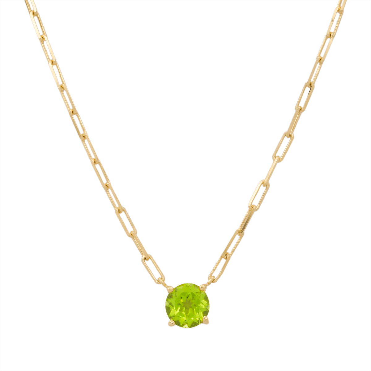 Colar ponto de luz oruga ouro amarelo e peridoto