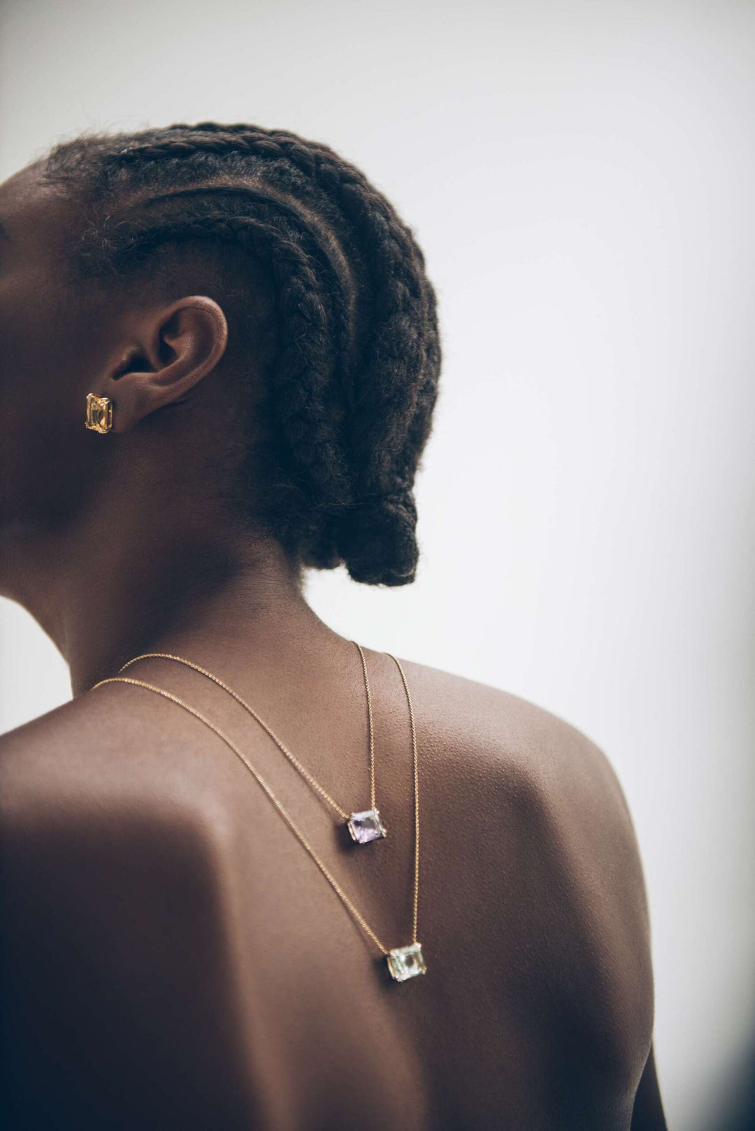 COLAR KANJU OURO AMARELO AMETISTA VERDE