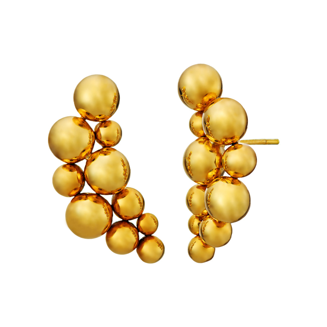 Earcuff bubbles 10 prata com banho de ouro amarelo