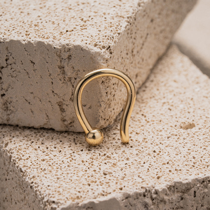 PIERCING BASIC LITTERA OURO AMARELO