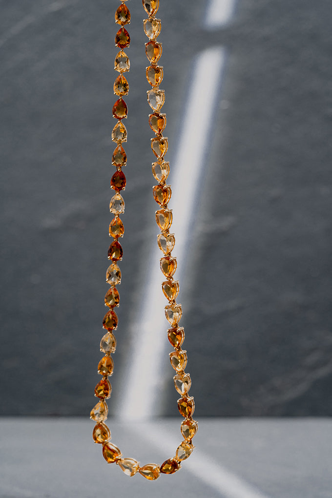 GARGANTILHA RIVIERA IMAGO OURO AMARELO CITRINO E CITRINO RIO GRANDE