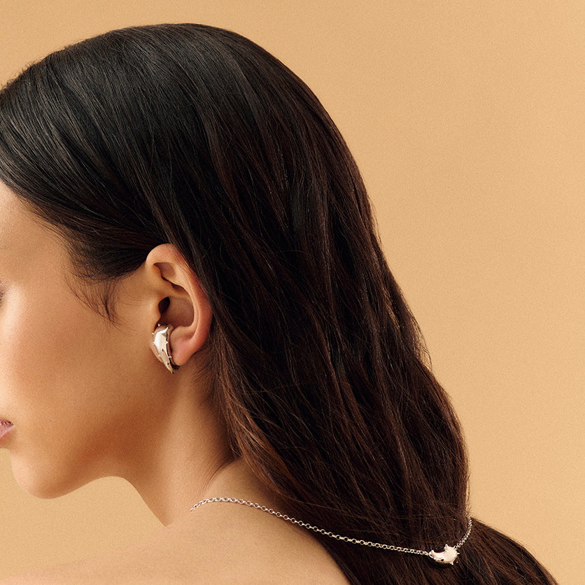 Colar agave prata com banho de ródio