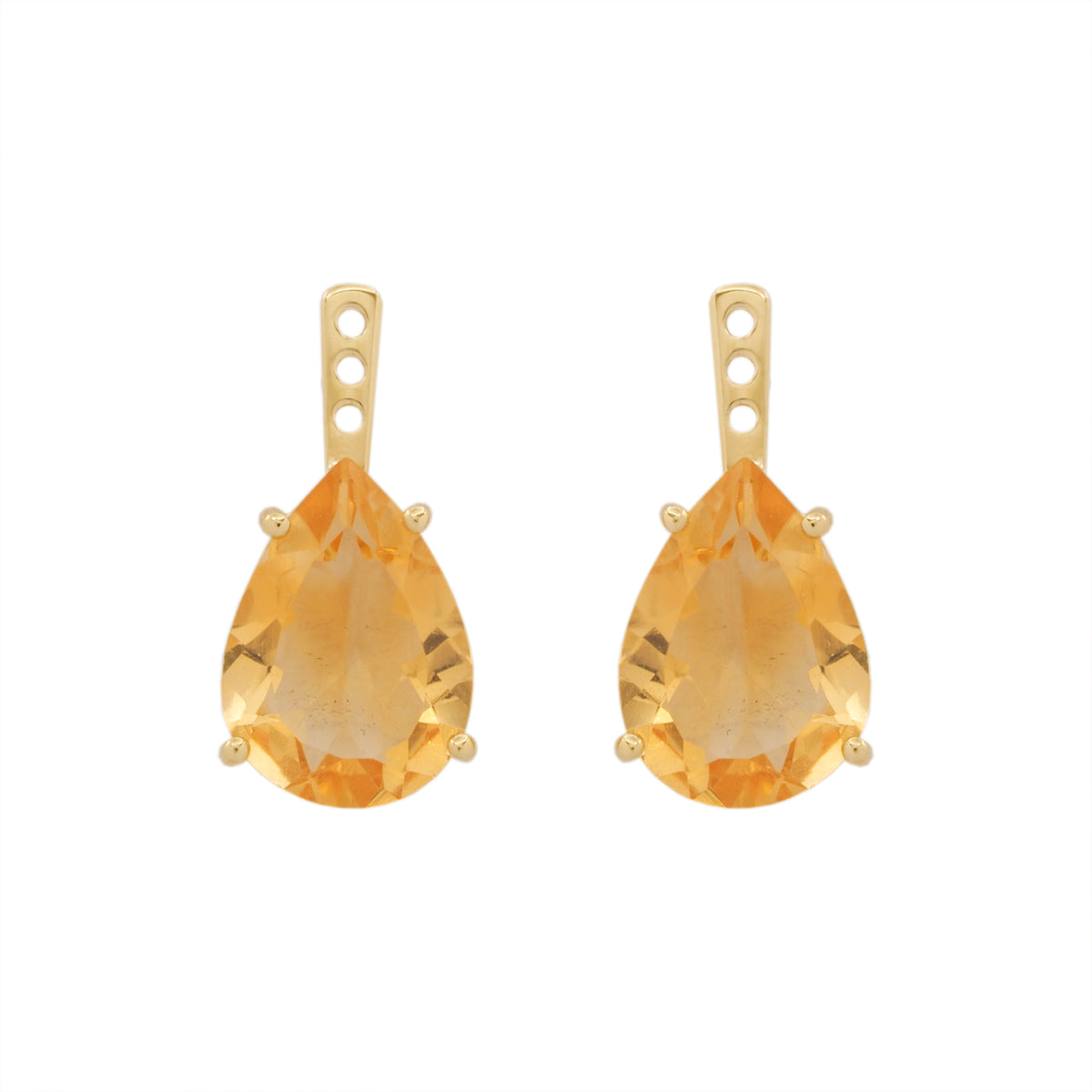 Ear jacket gota ovo ouro amarelo e citrino