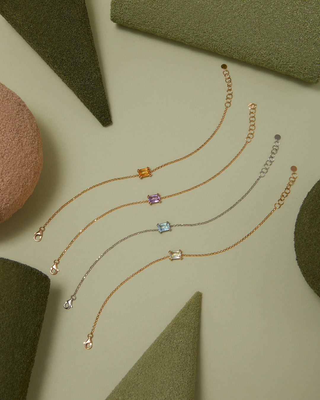 PULSEIRA MINI KANJU OURO AMARELO E CITRINO