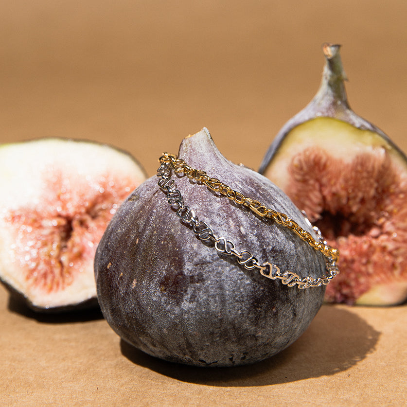 Pulseira ls prata com banho de ouro amarelo