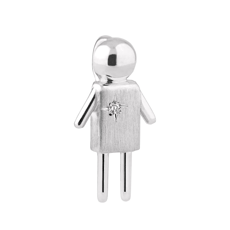 PINGENTE PETIT MENINO OURO BRANCO E DIAMANTES