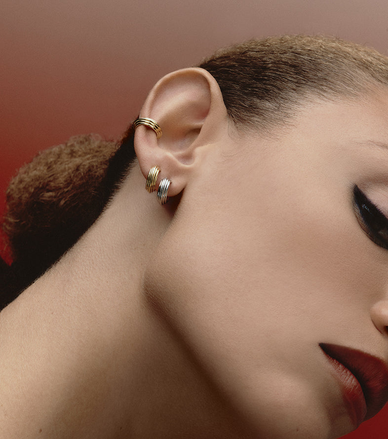 Piercing savoy prata com banho ouro amarelo