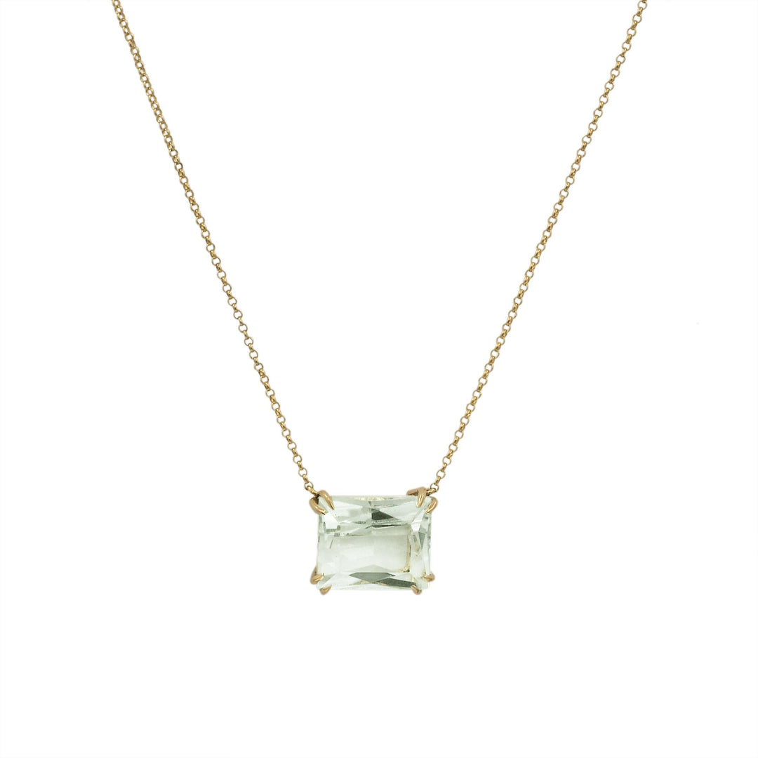 COLAR KANJU OURO AMARELO AMETISTA VERDE