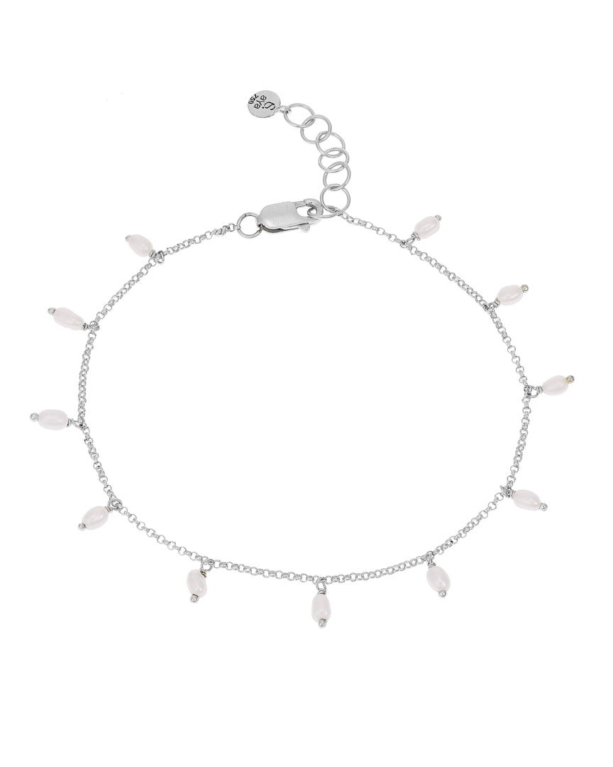 PULSEIRA FLAPPER OURO BRANCO E PÉROLA BARROCA