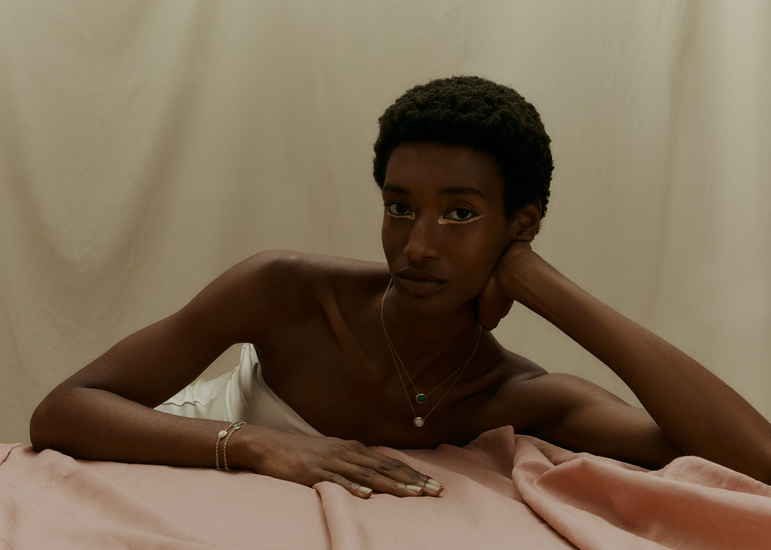 COLAR DOLMABAHCE OURO AMARELO E MALAQUITA