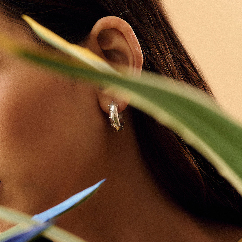 ARGOLA AGAVE PRATA COM RÓDIO