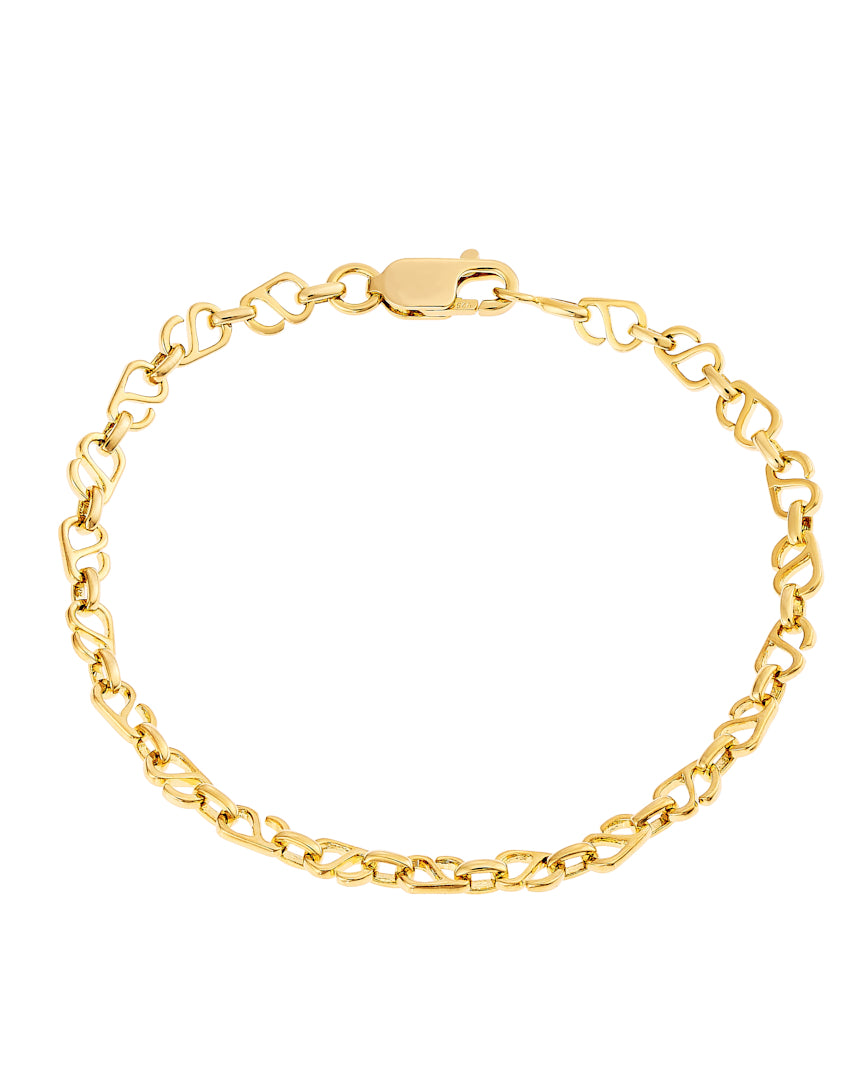 PULSEIRA LS PRATA COM BANHO DE OURO AMARELO