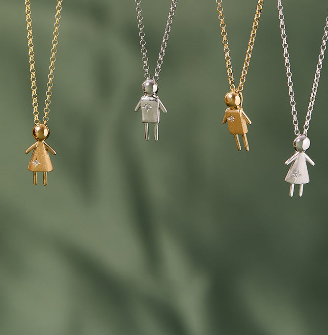 Pingente petit menina ouro branco e diamante