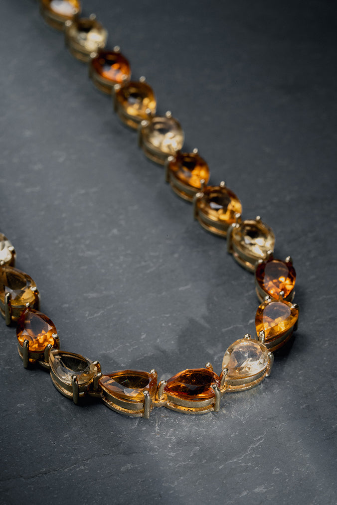 Gargantilha riviera imago ouro amarelo citrino e citrino rio grande