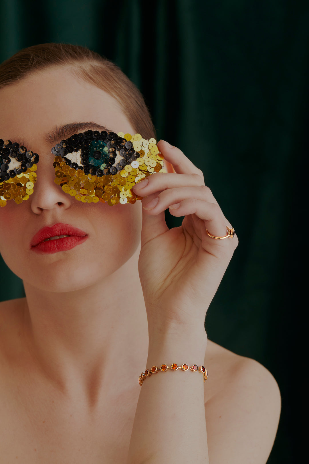 PULSEIRA ARLEQUIM OURO AMARELO GRANADA, CITRINO RIO GRANDE E CITRINO