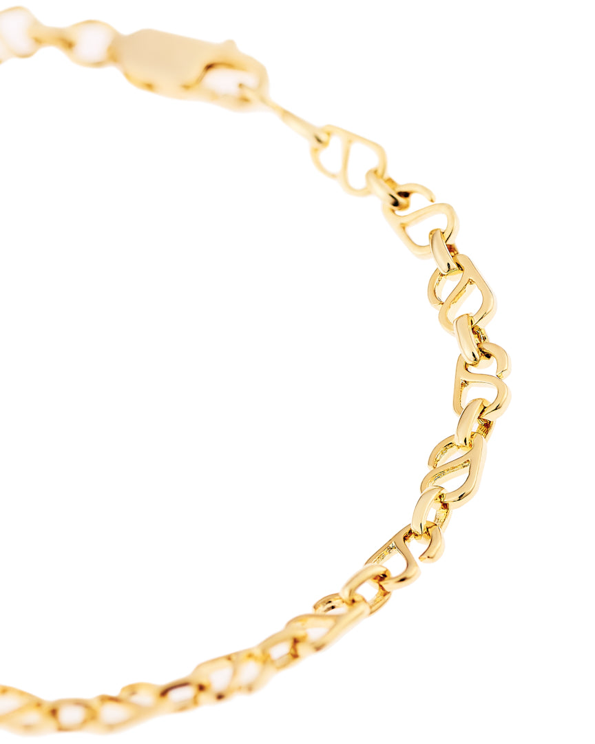 PULSEIRA LS PRATA COM BANHO DE OURO AMARELO