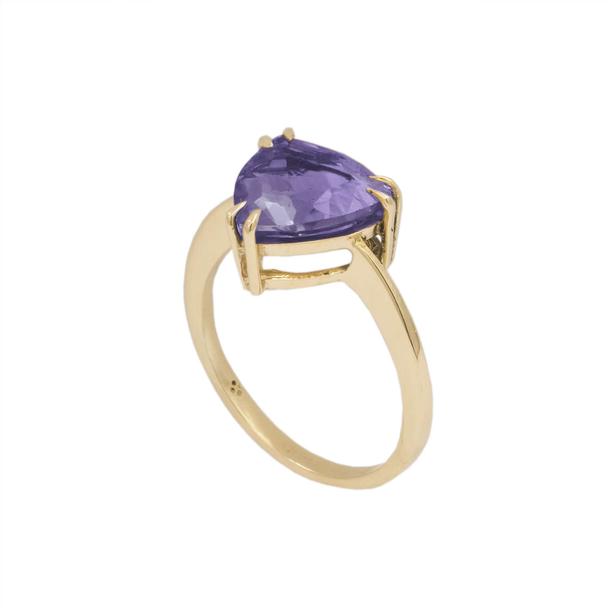 Anel kanju ouro amarelo ametista